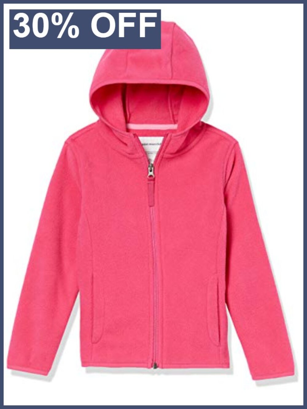 Girls Toddler Polar Fleece Full-Zip Hooded Insulated Lightweight Jacket
